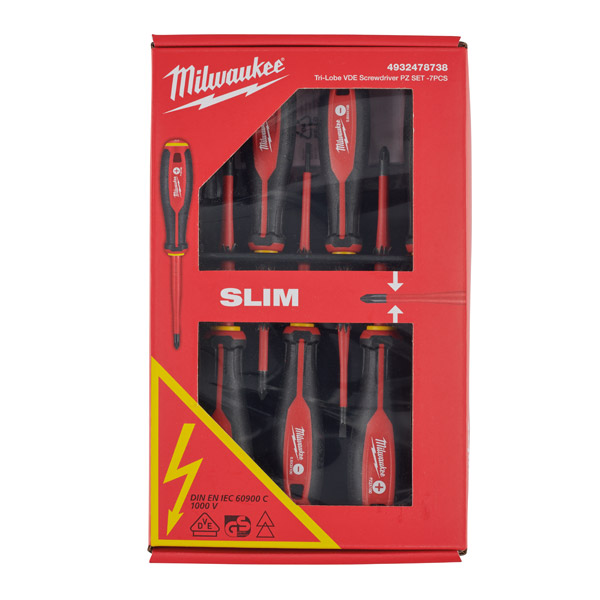 Milwaukee Tri-Lobe VDE Screwdriver PZ Set (7PC) 4932478738