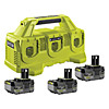 Ryobi ONE+ 6-Port Battery Charger Kit (3 x 4.0Ah) 18V RC186PLUS3