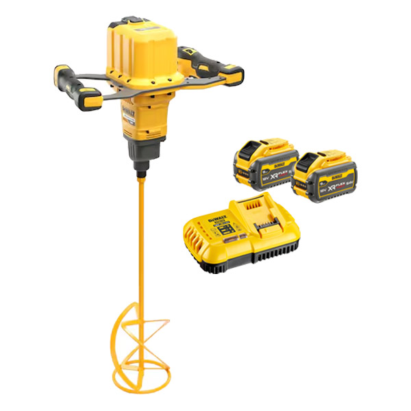 DeWalt XR Flexvolt Paddle Mixer Kit (2x 9.0Ah Batteries) 54V DCD240X2-GB